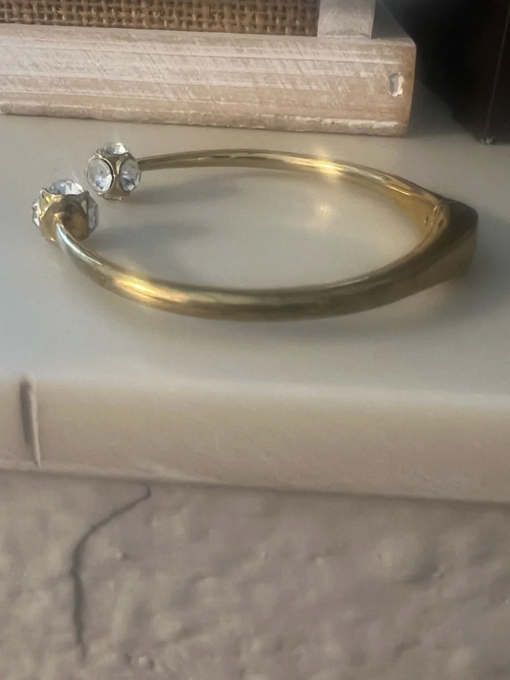 Kate Spade Gold Crystal Open Bangle Bracelet “Lady Marmalade” - Picture 3 of 6